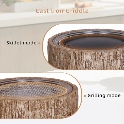 Afterglow 15 Inches Charcoal Grill Barbecue Smoker Stove Tabletop BBQ Outdoor Party for Patio Garden Backyard Decking Camping, Brown ?