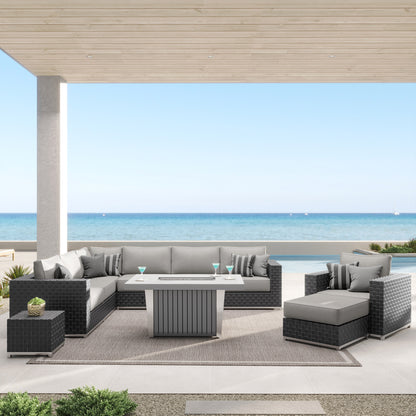 Sirio Soho 10-piece Modular Fire Outdoor Patio Seating Set