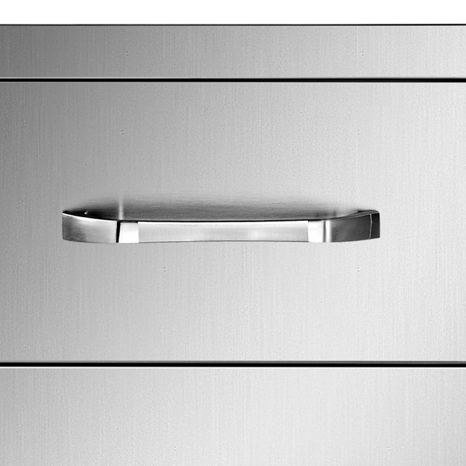Outdoor Kitchen Drawers 16" W x 21.5" H x 18" D, Flush Mount Triple Access BBQ Drawers with Stainless Steel Handle, BBQ Island Drawers for Outdoor Kitchens or BBQ Island Patio Grill Station