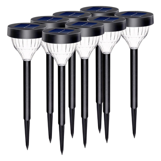 ThorFire 8Pack Solar Pathway Lights, LED Path Light Garden Lights Auto-on/off 5 Pattern Waterproof Solar Landscape Lights for Lawn Patio Yard Garden(Warm Light)