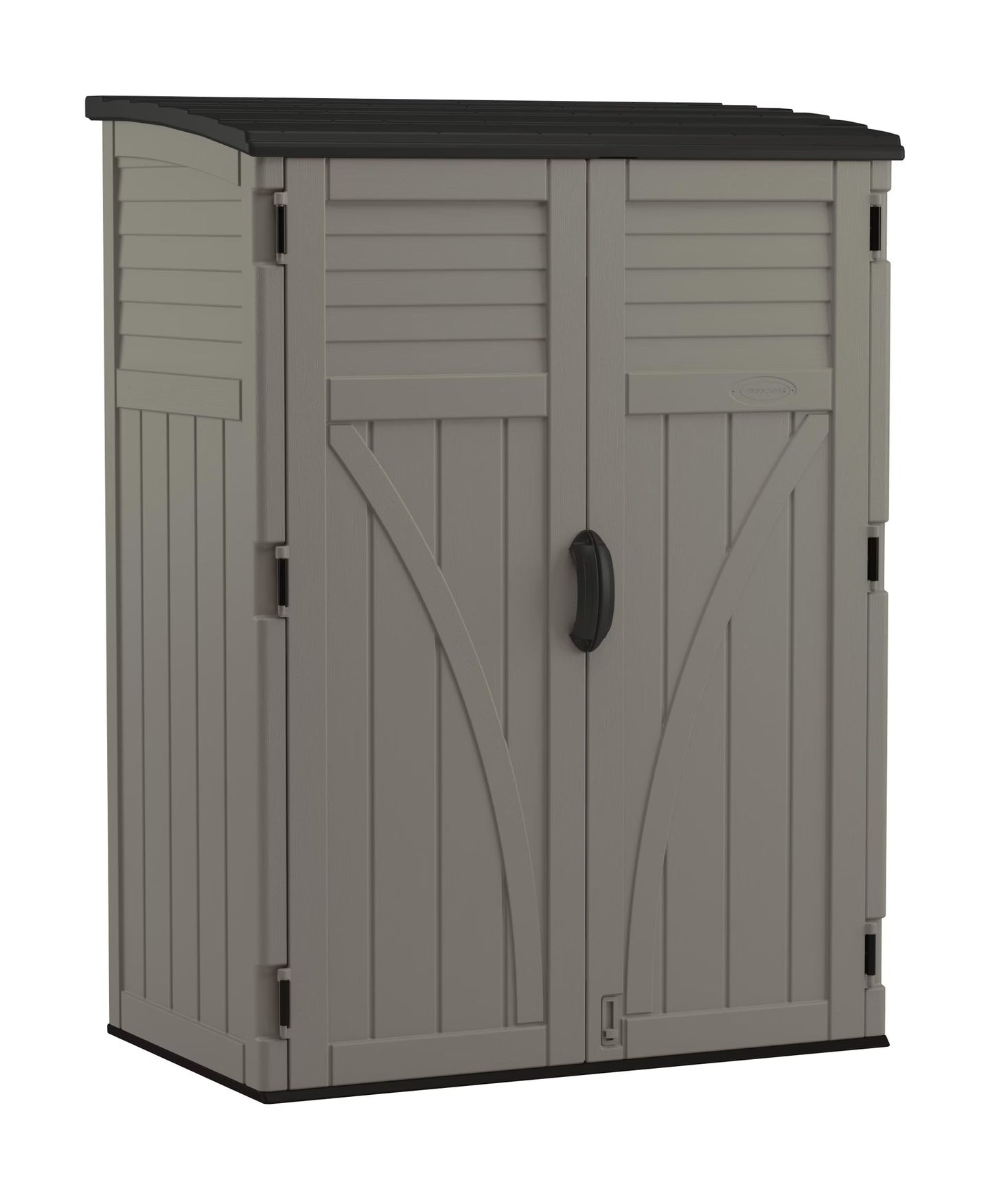 Suncast 54 Cu Ft Vertical Shed Outdoor Storage for Patio and Garage, Stoney