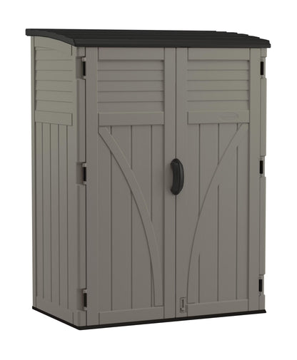 Suncast 54 Cu Ft Vertical Shed Outdoor Storage for Patio and Garage, Stoney