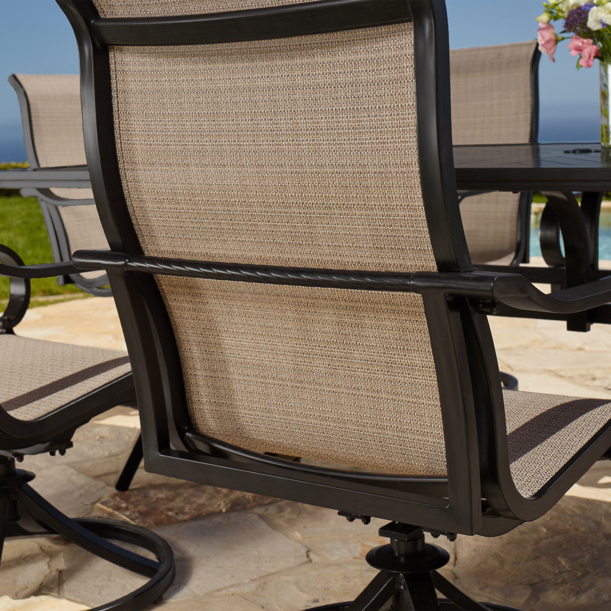 SunVilla Whitehall 9-piece Outdoor Patio Sling Dining Set