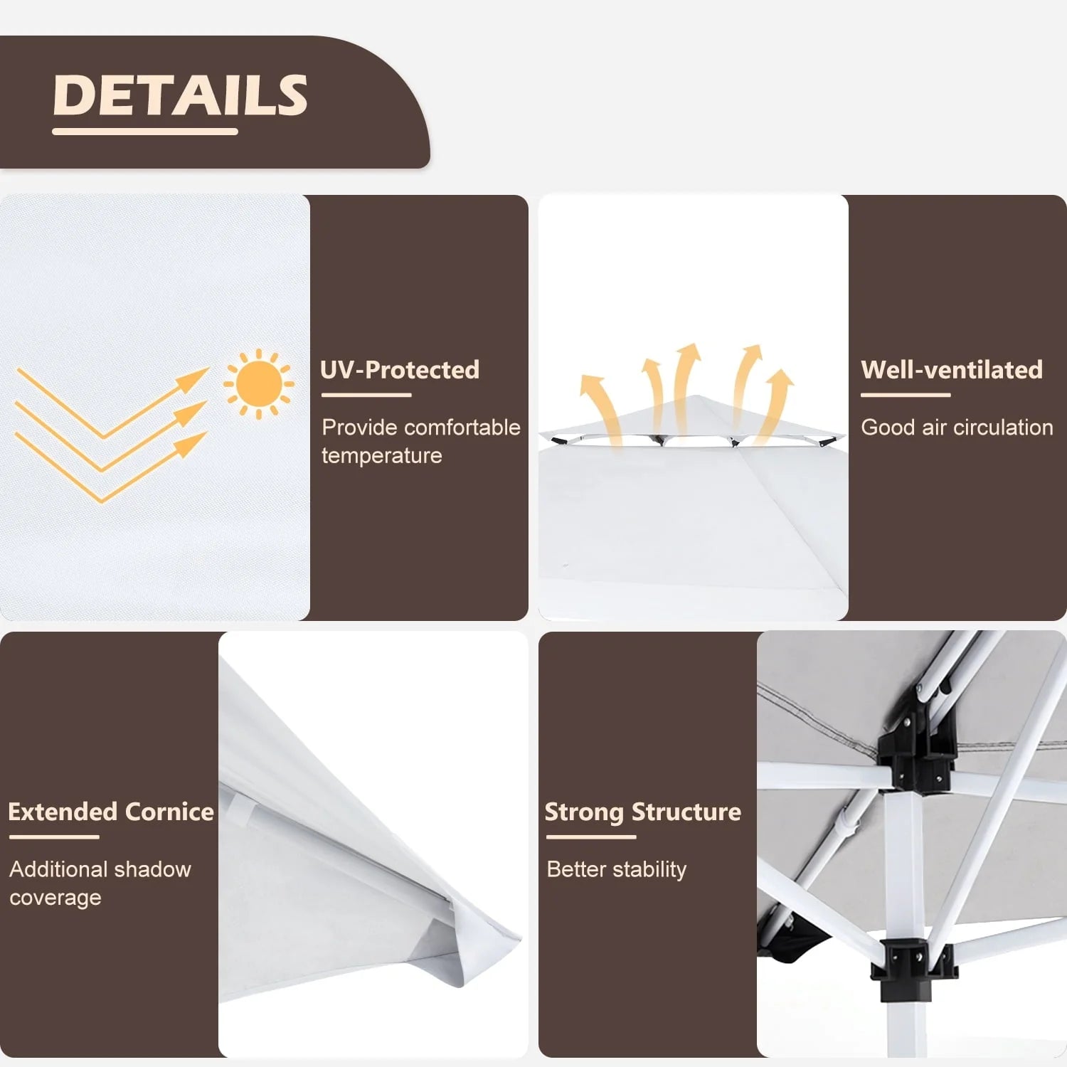 AVAWING 12x12 ft Pop-Up Canopy Tent for Weddings, Parties, Backyards and Cars - Easy Setup & UV Protection for Patio & Outdoor Events (White)