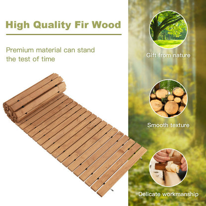 Yardi Yard 8 Feet Roll-out Weather-Resistant Patio Hardwood Pathway, 22 Inch Wide High-Grade Fir Wood Garden Pathway, Hardwood Pathway for Outdoor as Porch, Yard, Light Brown