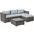 JOIVI 5 Pieces Outdoor Patio Furniture Set, All Weather PE Gray Wicker Rattan Sectional Furniture Set with Coffee Table, Light Gray