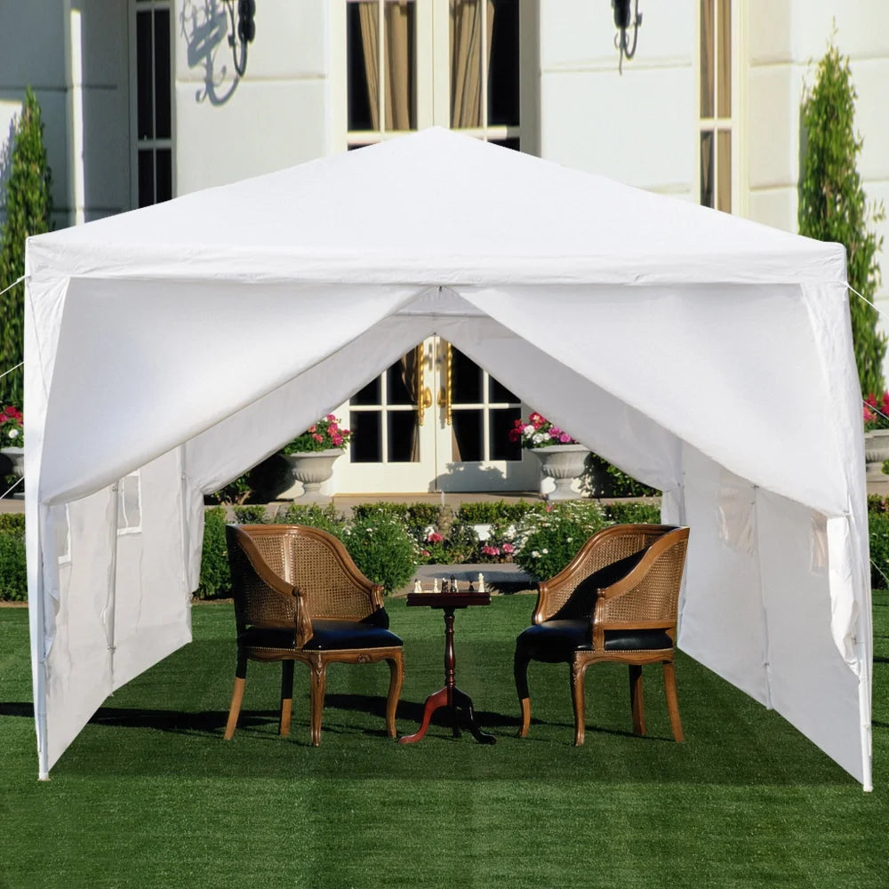 Party Tent 10x30 Outdoor Canopy Gazebo Waterproof Tent, Outdoor Gazebo BBQ Shelter Pavilion with 6 Removable Sidewalls, for Party Wedding Catering Gazebo Garden Beach Camping Patio