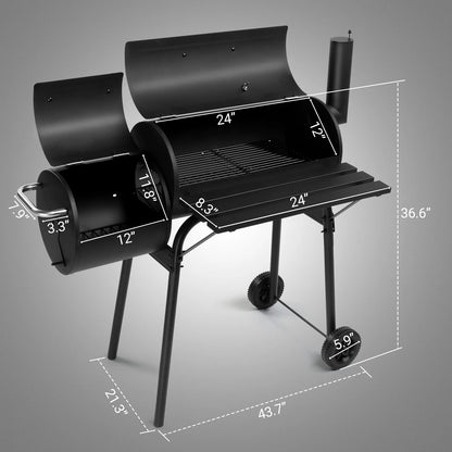 Zimtown BBQ Charcoal Grill Outdoor Barbecue Pit Barrel Charcoal Grill Smoker for Patio Backyard