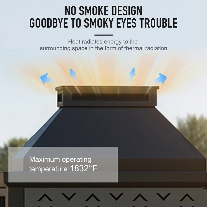 GAZEBETER Outdoor Gas Fireplace, 35" 50000 BTU Patio Gas Fire Pit Propane with Rain Cover, CSA Certified, Adjustable Flame for Deck, Backyard, Balcony