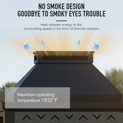GAZEBETER Outdoor Gas Fireplace, 35" 50000 BTU Patio Gas Fire Pit Propane with Rain Cover, CSA Certified, Adjustable Flame for Deck, Backyard, Balcony