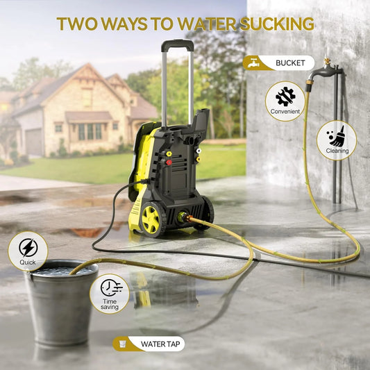Electric Pressure Washer 4800PSI-Max 3.2GPM Power Washer Wash Machine Electric Powered with Foam Cannon for Car, Floor, Garage, Patio Washing, Yellow
