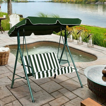 Kadyn Patio Swings for Porch,Comfortable Porch Swings,Loveseat Cushioned Patio Steel Frame Swing Glider -Green