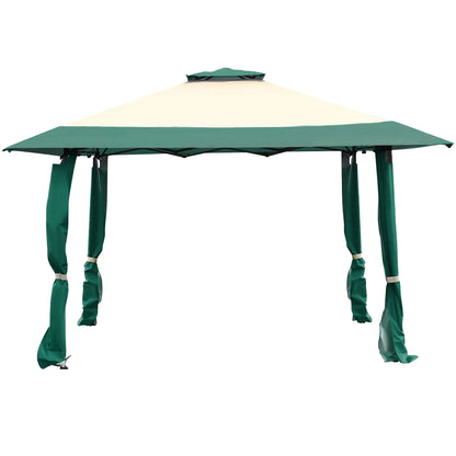 Costway 13'x13' Gazebo Canopy Shelter Awning Tent Patio Garden Green