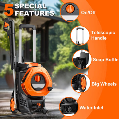 4500PSI Electric High Pressure Washer Machine 3.2 GPM 1800W w/Deck Patio Cleaner