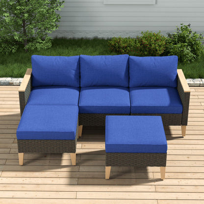 POCASSY 92.71" Wide Outdoor Reversible Patio Sectional with Cushions