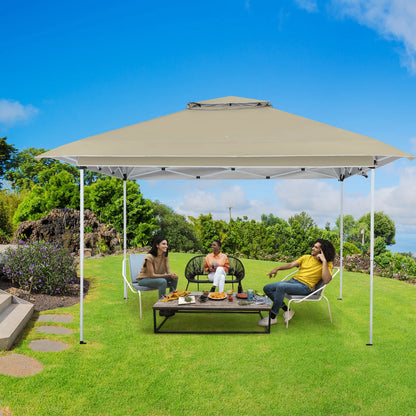 AVAWING 12x12 ft Outdoor Pop-up Canopy Party Tent Easy Setup Patio Wedding Tent, Khaki