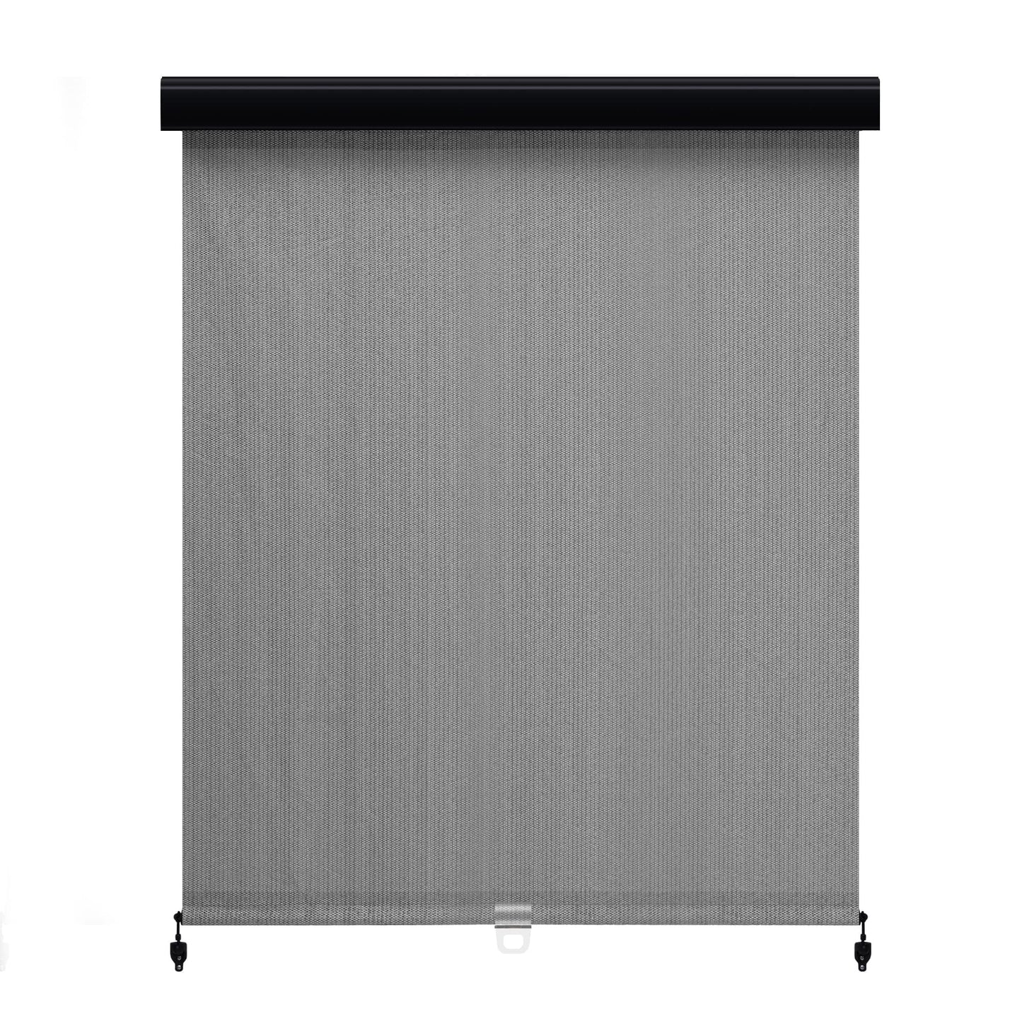 Vicllax Outdoor Patio Blinds Sun Shades Spring Roller Shade with Valance for Patio, Gray, 7'Wx8'H
