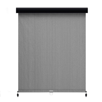 Vicllax Outdoor Patio Blinds Sun Shades Spring Roller Shade with Valance for Patio, Gray, 7'Wx8'H