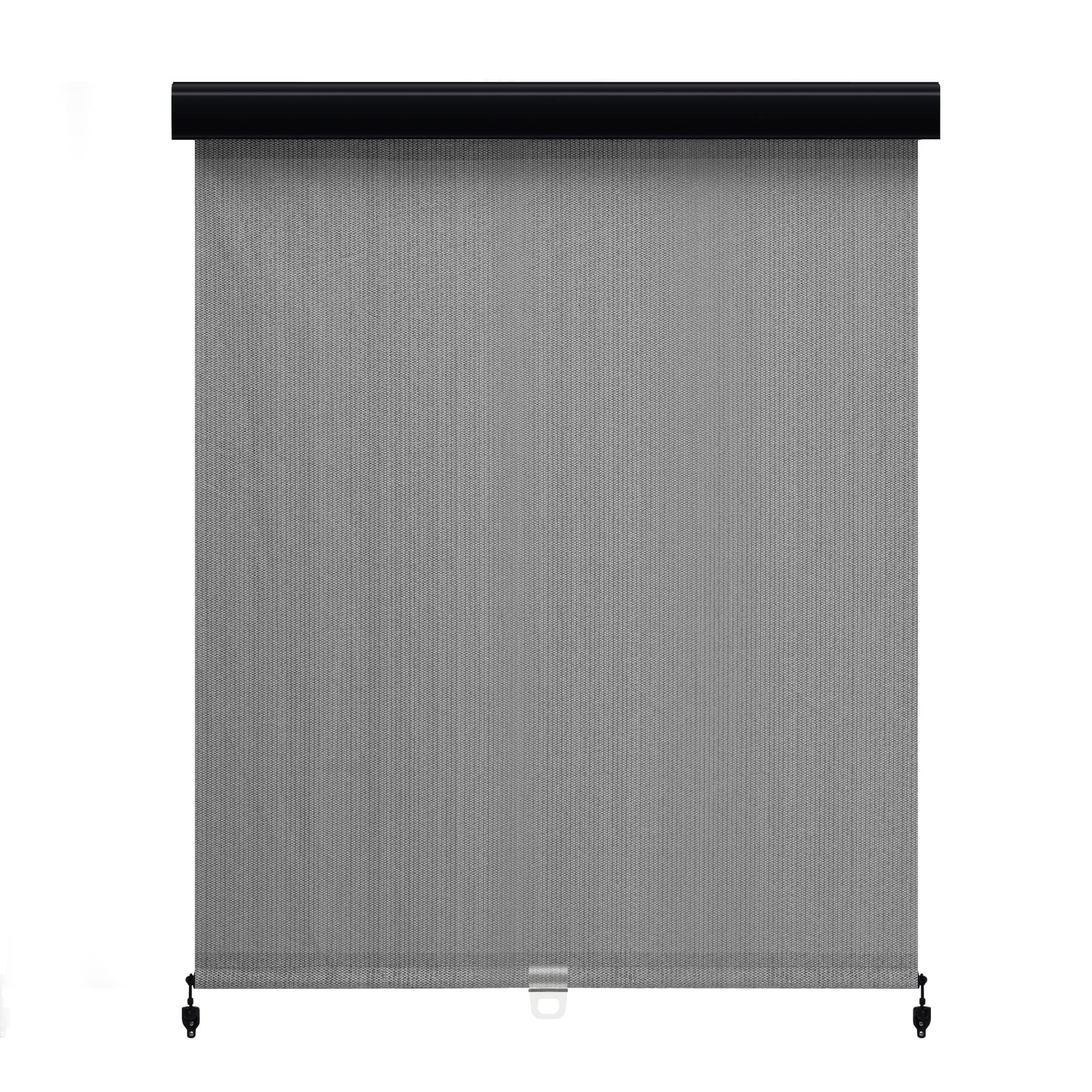 Vicllax Outdoor Patio Blinds Sun Shades Spring Roller Shade with Valance for Patio, Gray, 8'Wx8'H