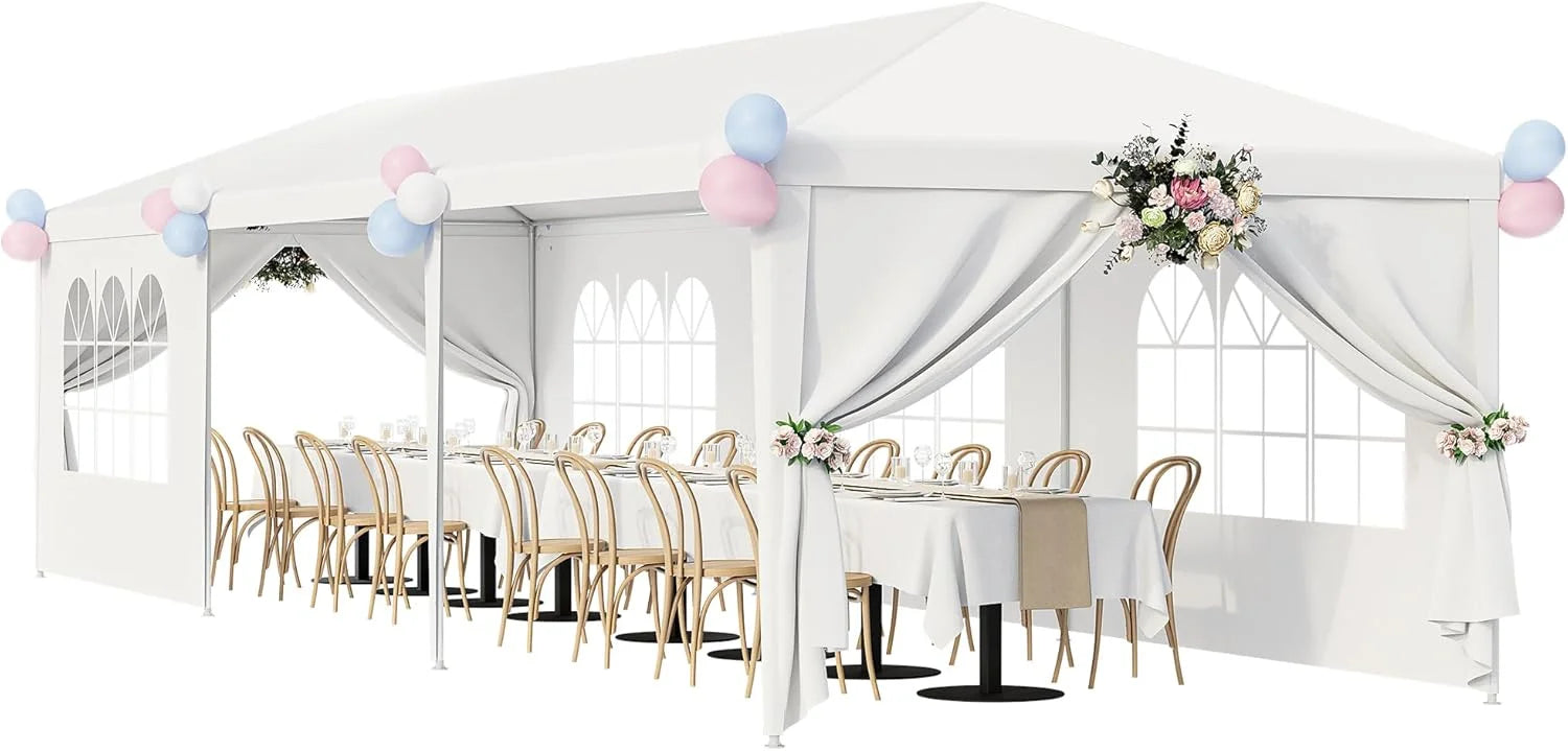 SLSRFD 10'x30' Outdoor Canopy Tent Patio Camping Gazebo Shelter Pavilion Cater Party Wedding BBQ Events Tent w/Removable Sidewalls