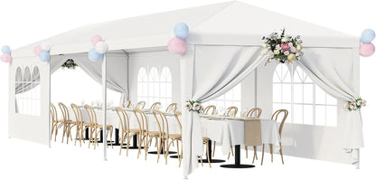 SLSRFD 10'x30' Outdoor Canopy Tent Patio Camping Gazebo Shelter Pavilion Cater Party Wedding BBQ Events Tent w/Removable Sidewalls
