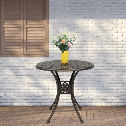 BaytoCare 31" Aluminum Round Patio Outdoor Dining Table, Bronze