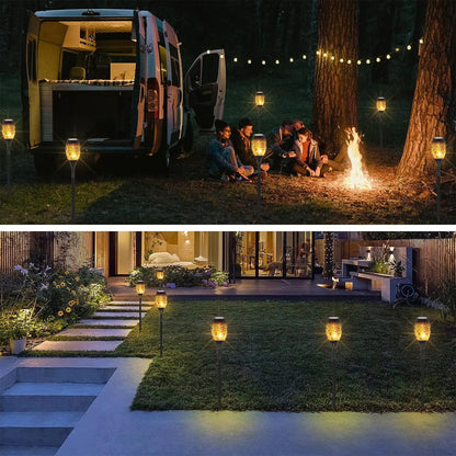 DAYBETTER 8Pack Solar Torch Lights, Flickering Flame Outdoor Lights with 96LED, Waterproof Solar Landscape and Walkway Lights Decoration for Garden Patio Yard