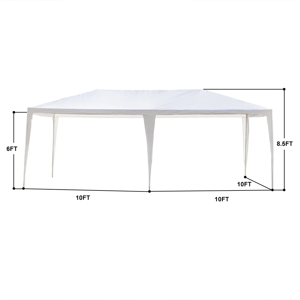 10'X20' Outdoor Party Tent with 4 Removable Sidewalls, Waterproof Canopy Patio Wedding Gazebo, White