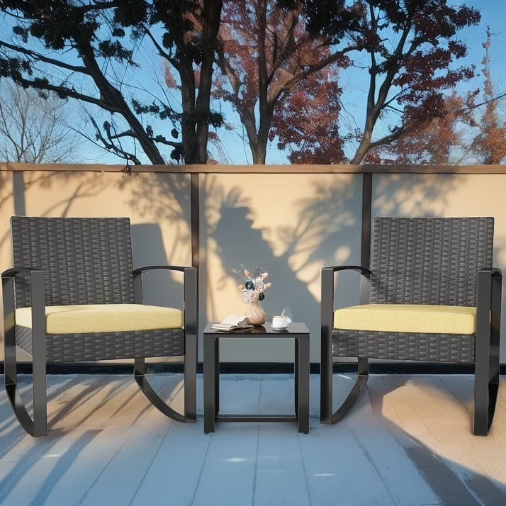 Patio Furniture Set Clearance, Lofka 5 Piece Outdoor Sectional Furniture Chair Set with Cushions and Tea Table, Gray