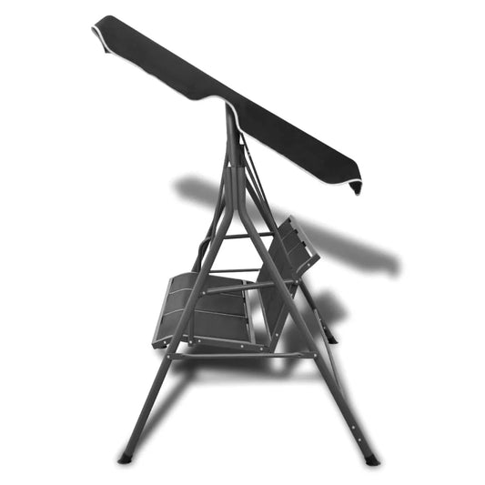 vidaXL Patio Swing Chair Outdoor Swing Bench with Adjustable Canopy Swing Seat