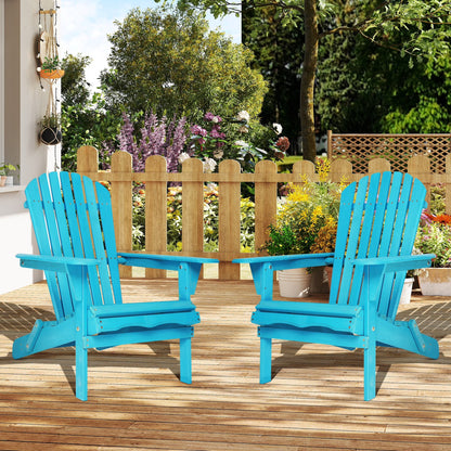 uhomepro Outdoor Adirondack Chairs Set of 2, Folding Fire Pit Chair, Weather Resistant Patio Lawn Chair for Outside Deck Garden Backyard Balcony, Gray