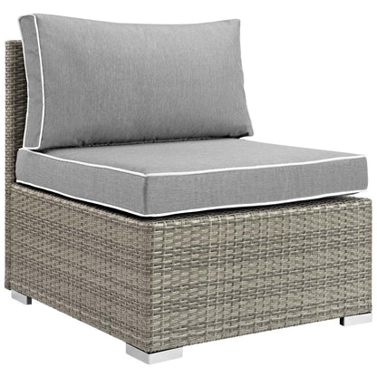 Modway Repose Outdoor Patio Armless Chair in Light Gray Gray