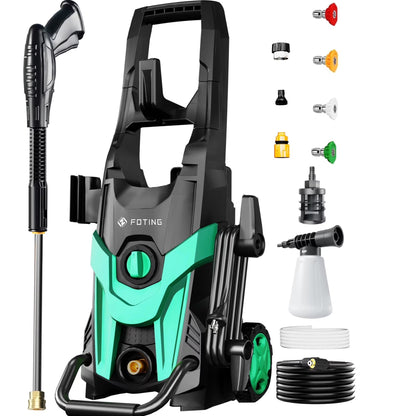 FOTING Electric Pressure Washer, 4500 PSI 3.2 GPM Power Washer with 4 Quick Connect Nozzles, High Pressure Cleaning Machine with Foam Cannon for Cars/Fences/Driveways/Patios/Home Cleaning