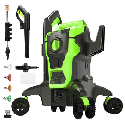Electric Pressure Washer, 4000PSI Max. 2.8 GPM Power Washer w/32 ft Hose and 32 ft Power Cord, 4 Quick Connect Nozzles, 4 Wheels, Foam Cannon, Suitable For Clean Cars, Patios, Driveways