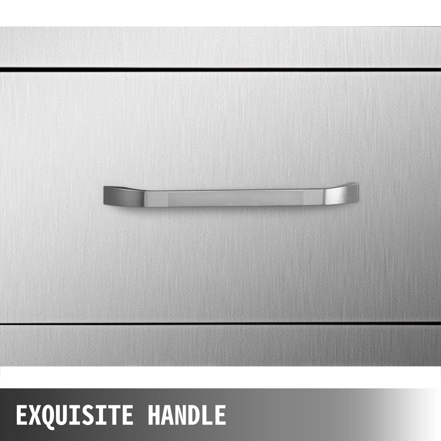 Outdoor Kitchen Drawers 30"Wx10"Hx20"D, Horizontal Double Access BBQ Drawers with Stainless Steel Handle, BBQ Island Drawers for Outdoor Kitchens or BBQ Island Patio Grill Station