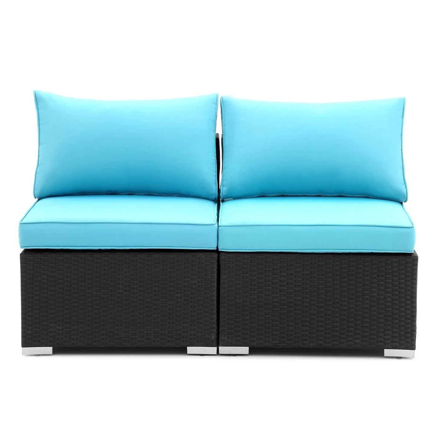 Ainfox 2 Pcs Outdoor Patio Furniture Sofa Set on Clearance,Blue
