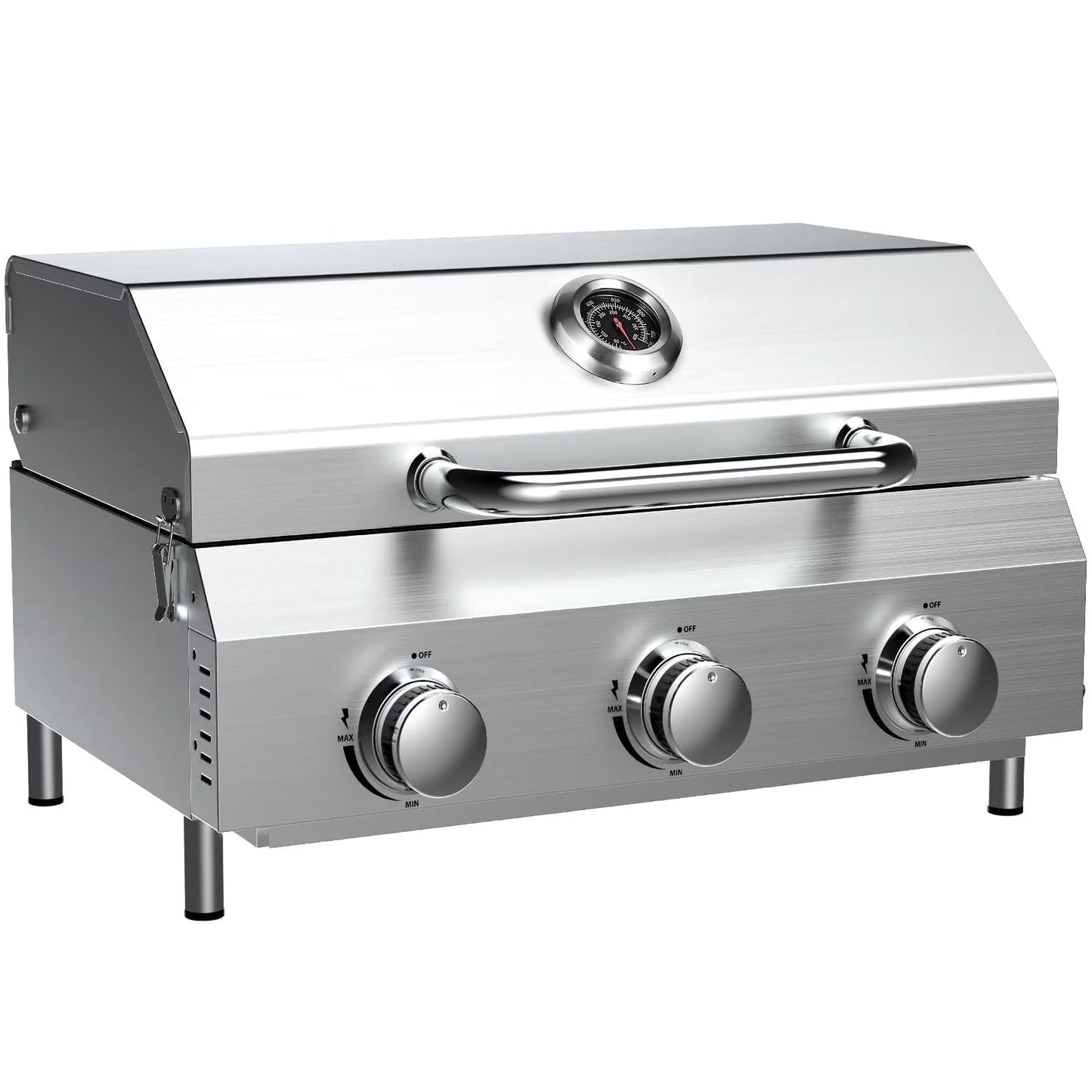 Portable 2-Burner Tabletop Propane Grill for Patio, 20,000 BTU, Stainless Steel, Camping & Tailgating
