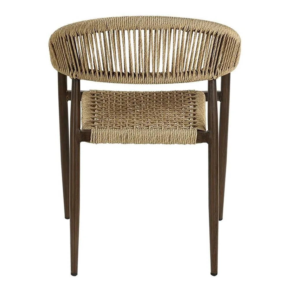 Furniture of America Clark Aluminum Patio Dining Chair in Natural (Set of 2)