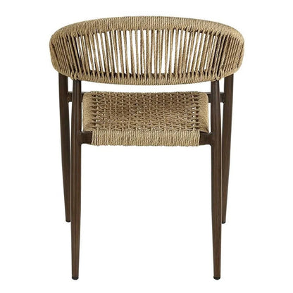 Furniture of America Clark Aluminum Patio Dining Chair in Natural (Set of 2)