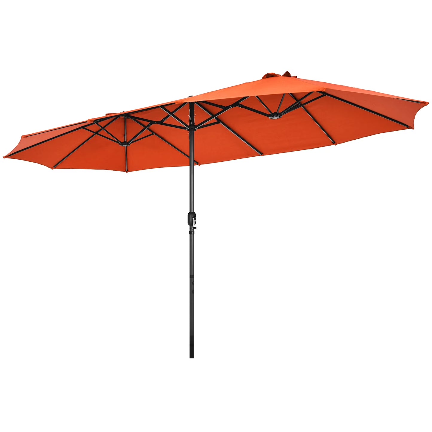 Patiojoy 15FT Double-Sided Twin Patio Umbrella Extra-Large Market Umbrella for Outdoor Navy