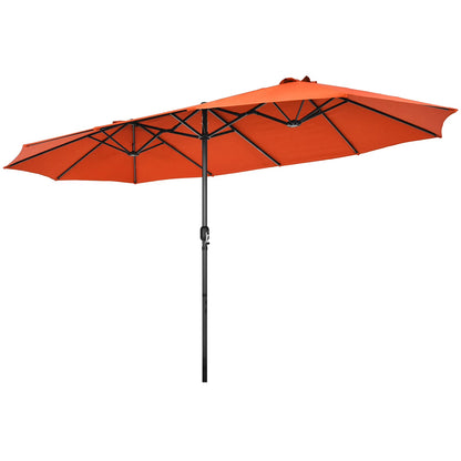 Patiojoy 15FT Double-Sided Twin Patio Umbrella Extra-Large Market Umbrella for Outdoor Navy
