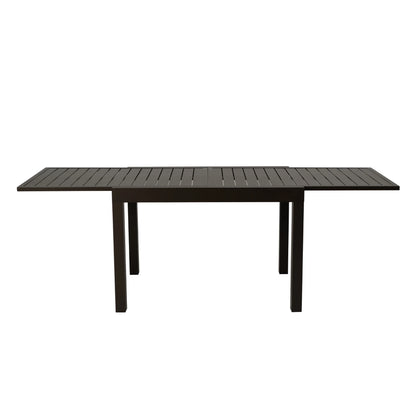 Kozyard Villa Outdoor Patio Metal Slate and Aluminum Rectangle Dining Table ( Gray )