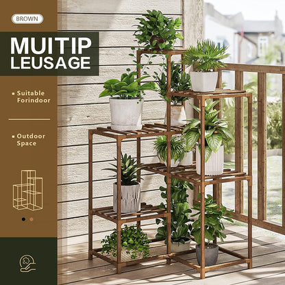 Plant Stands Indoor Outdoor Corner Tall Shelf Plant Shelves Wood Plant Holder for Living 7-Tier Corner Stands Room Outdoor Plant Rack Indoor Multiple Plants Patio Balcony Decor Gardening Gifts for Mom
