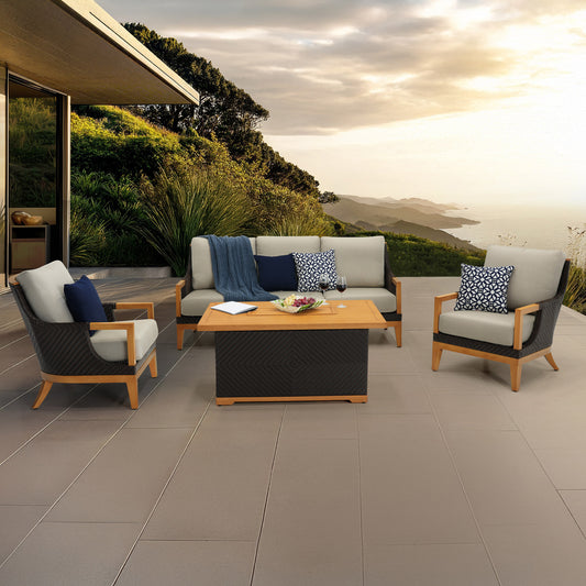 Galina 4-piece Fire Outdoor Patio Seating Set