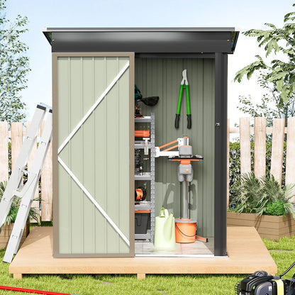Devoko 5×3 ft.Patio Metal Shed, Lockable Garden Shed for Outdoor Backyard Patio Storage