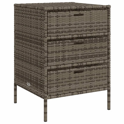 vidaXL Patio Storage Cabinet Brown 21.7"x23.2"x27.2" Poly Rattan