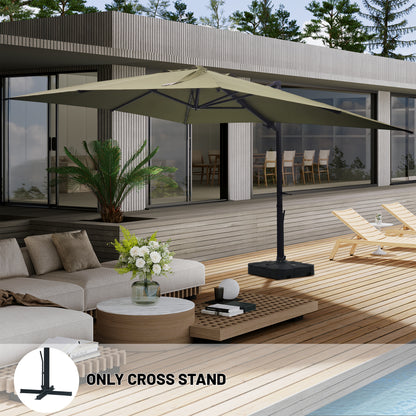 Boyel Living 10 x 13 FT Rectangle Patio Offset Umbrella Outdoor Large Cantilever Umbrella Heavy Duty Sun Umbrella, Gray(Without Base)