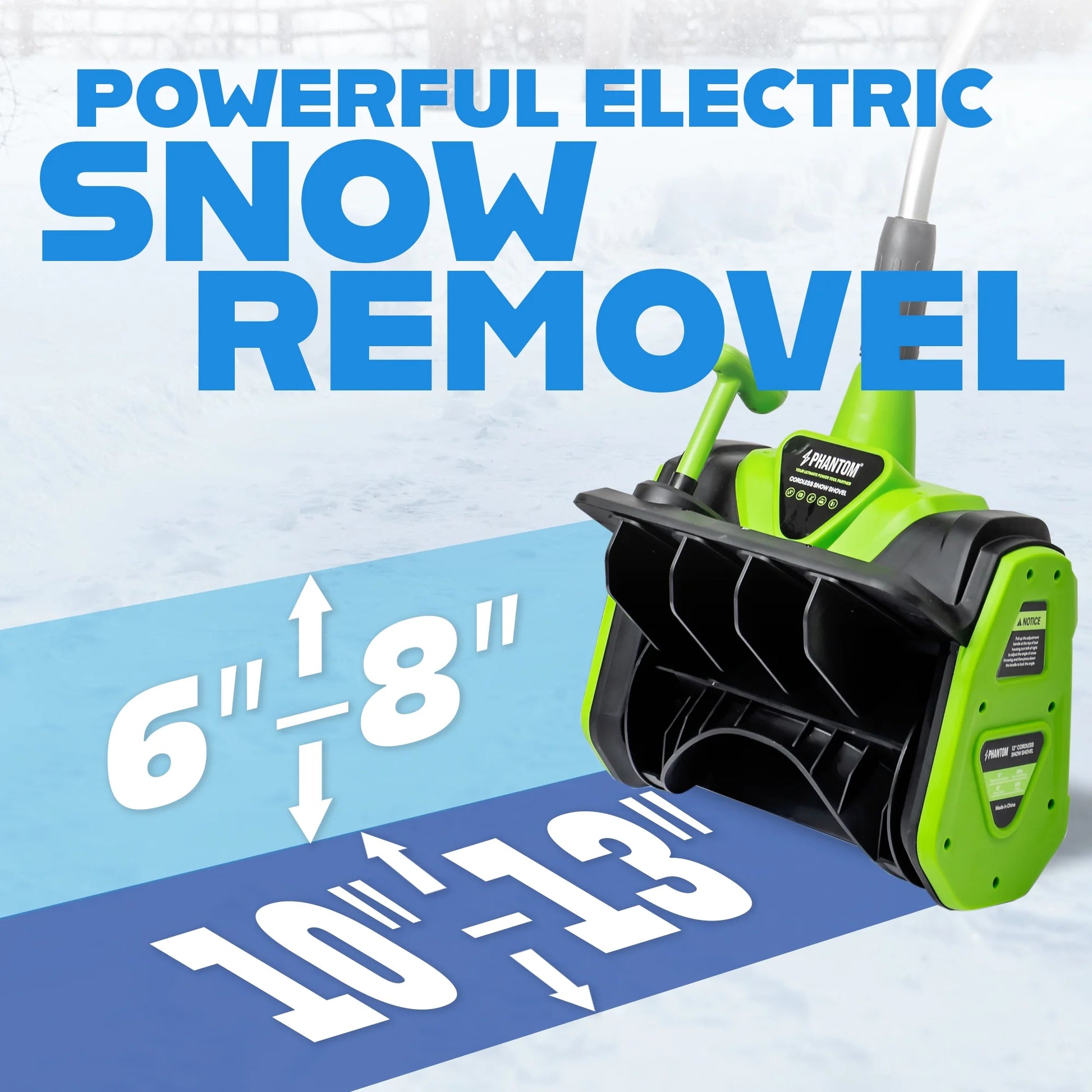 Cordless Snow Shovel, 20V Battery Powered Snow Blower, Lightweight Electric Snow Thrower with Adjustable Handle, Directional Plate, Perfect for Patios, Decks, Walkways, and Driveways (20 INCH)