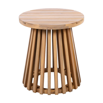 Christopher Knight Home Outdoor Acacia Wood Patio Side Table, Round Coffee Table for Backyard, Lawn, or Balcony, Light Teak