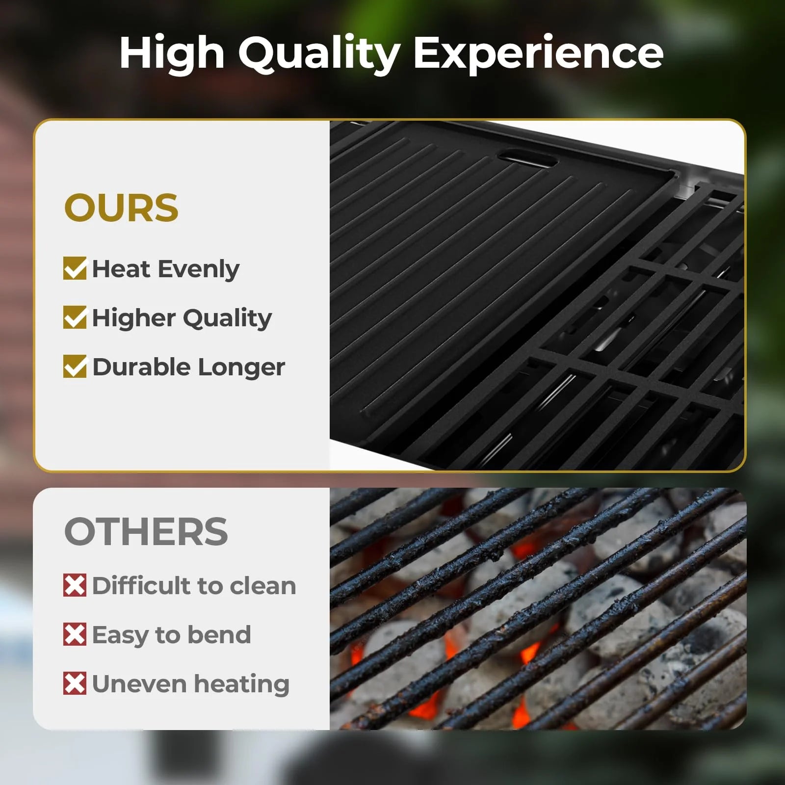 LHRIVER Stainless Steel 4-Burner Gas Grill with Side Burner, 42000BTU Barbecue Propane Grill for Outdoor Patio